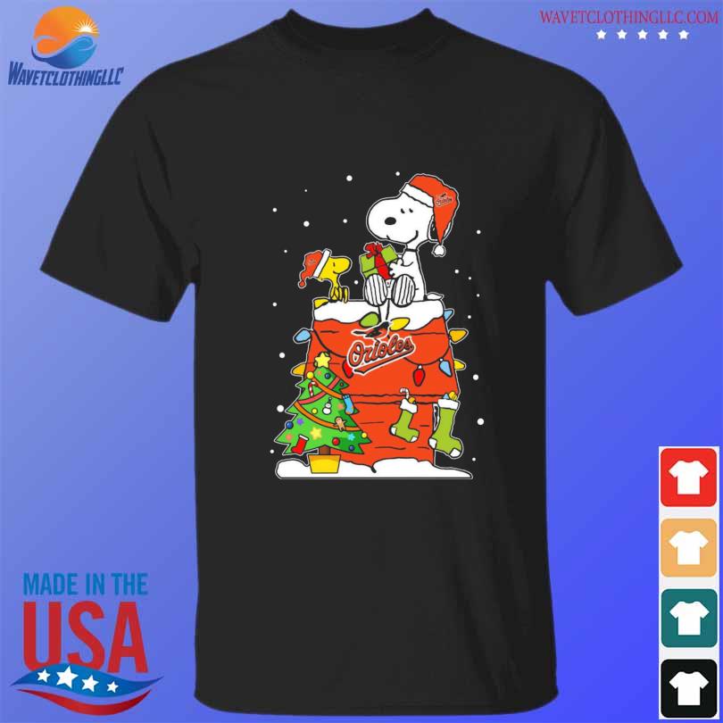 Baltimore Orioles Snoopy & Woodstock Christmas Shirt Cotton Shirt