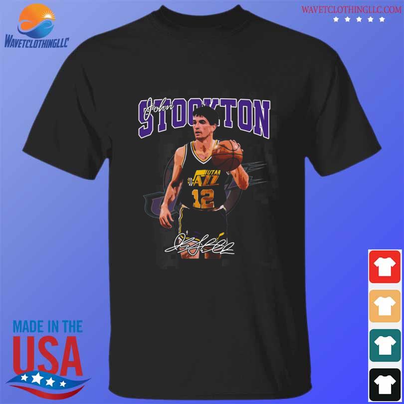 Basketball signature john stockton legend vintage retro 80s shirt