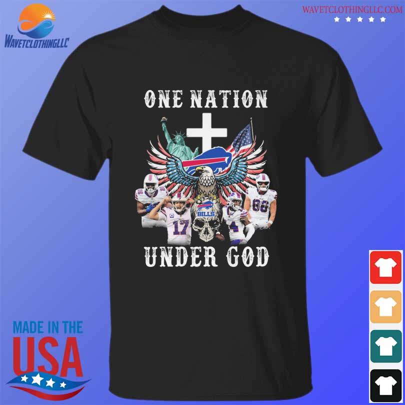 Best buffalo Bills Eagle and Skull one nation under god american flag shirt