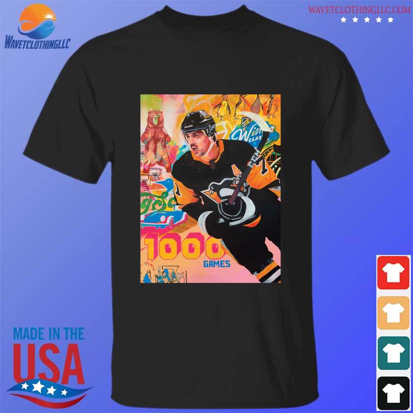Evgeni Malkin 1000 game NHL Pittsburgh Penguins shirt