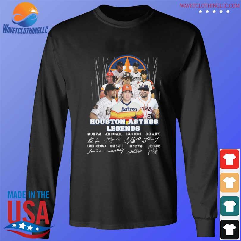 Houston Astros Legends Nolan Ryan Jeff Bagwell Craig Biggio Signatures Shirt,  hoodie, sweater and long sleeve