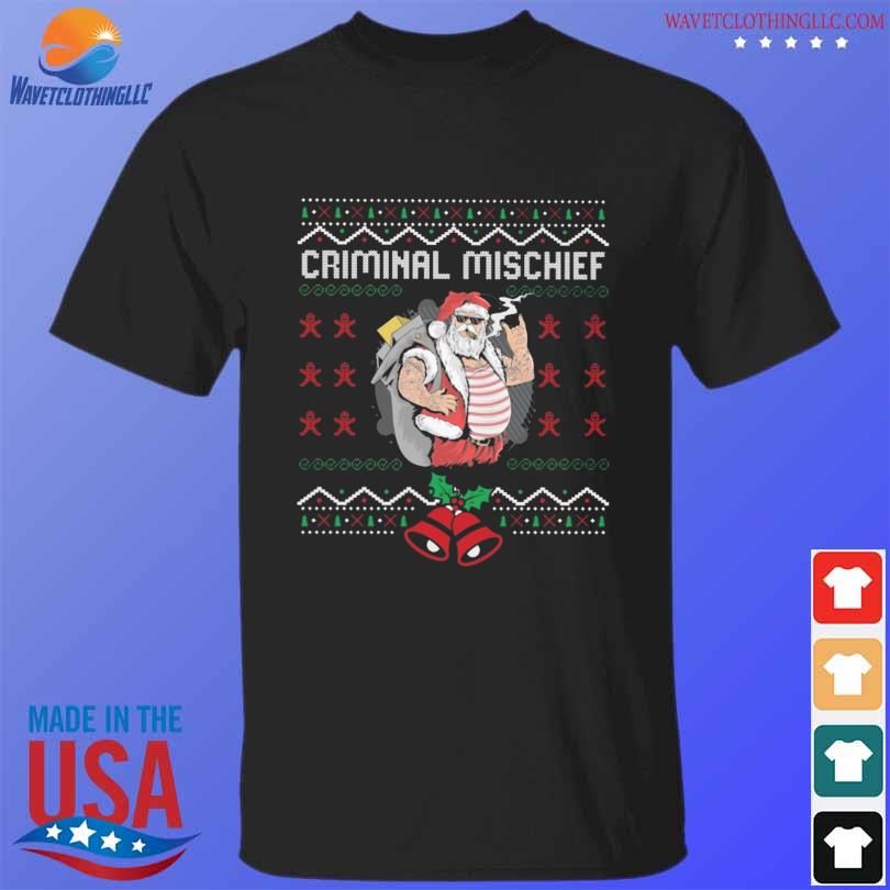 Original santa claus criminal mischief ugly Christmas sweater