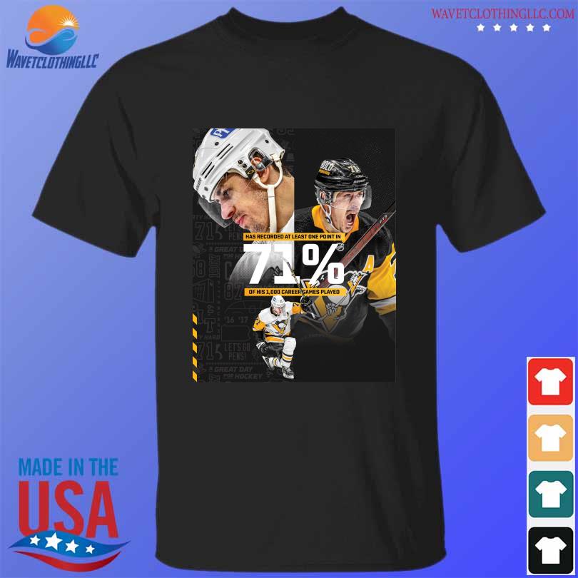 Pittsburgh Penguins and Evgeni Malkin has recorded at least one point in 71% shirt