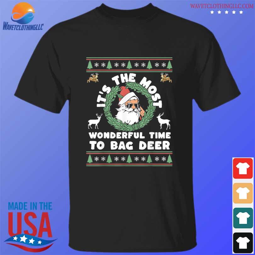 Santa Claus it's the most wonderful time to bag deer christmas sweater