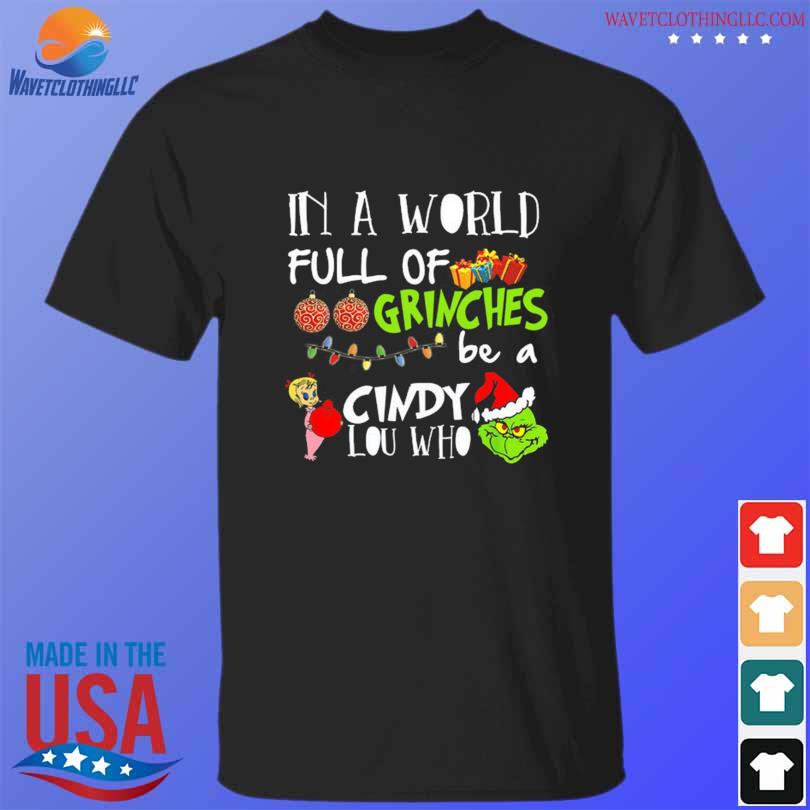 Santa grinch face in a world full of grinches be a griswold Christmas sweater