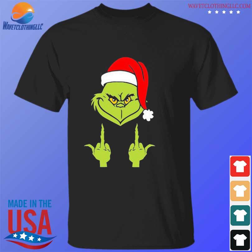 Santa grinch middle finger Christmas sweater