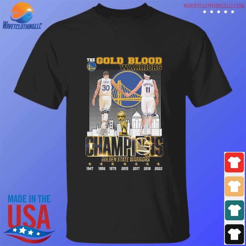 The Golden State Warriors champions 1947 2022 Stephen Curry and Klay Thompson signatures shirt