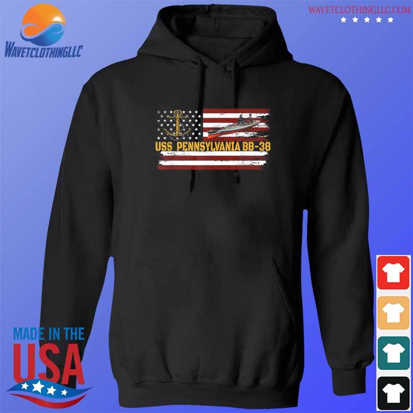 Uss pennsylvania bb-38 ww2 battleship warship veteran vintage s hoodie den