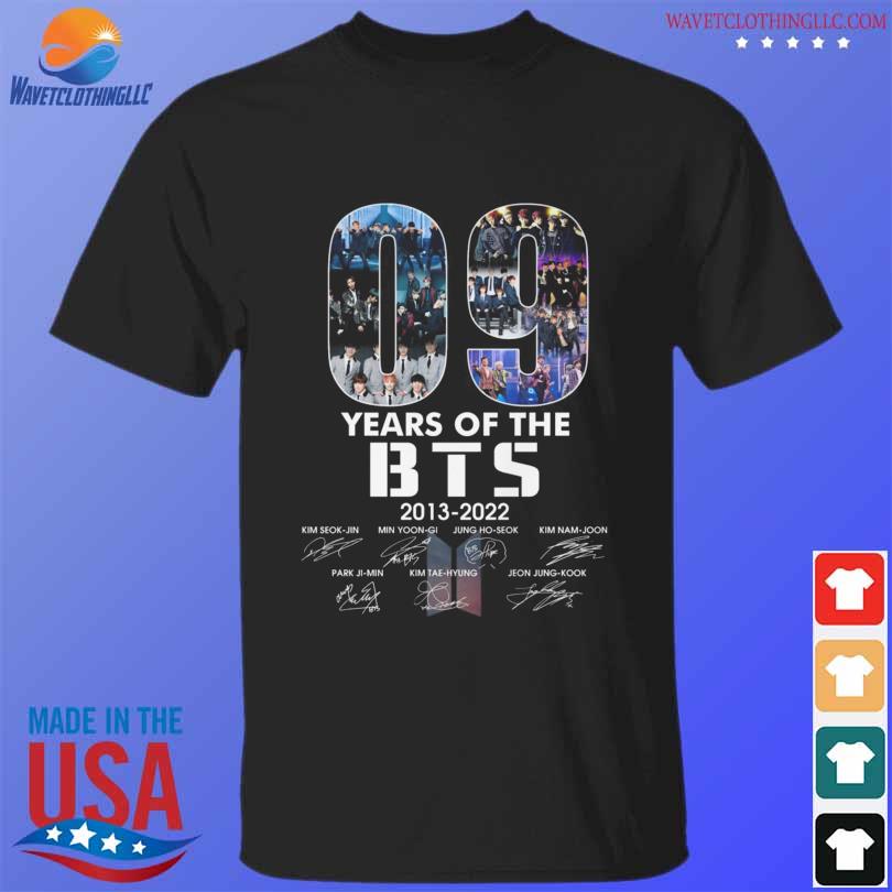 09 year of the BTS 2013 2022 signatures shirt