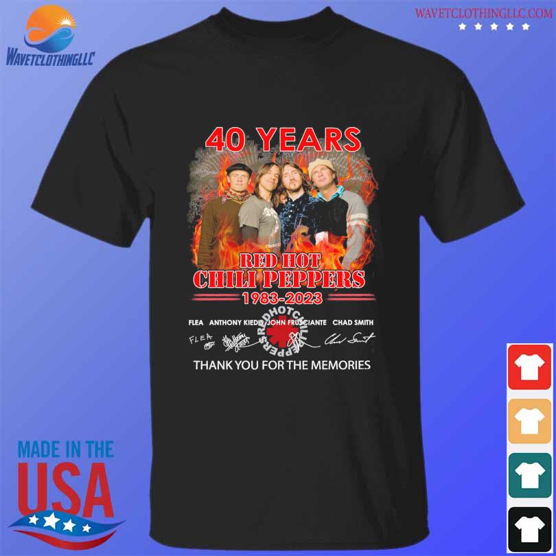 40 years Red hot Chili Peppers 1983 2023 thank you for the memories signatures shirt