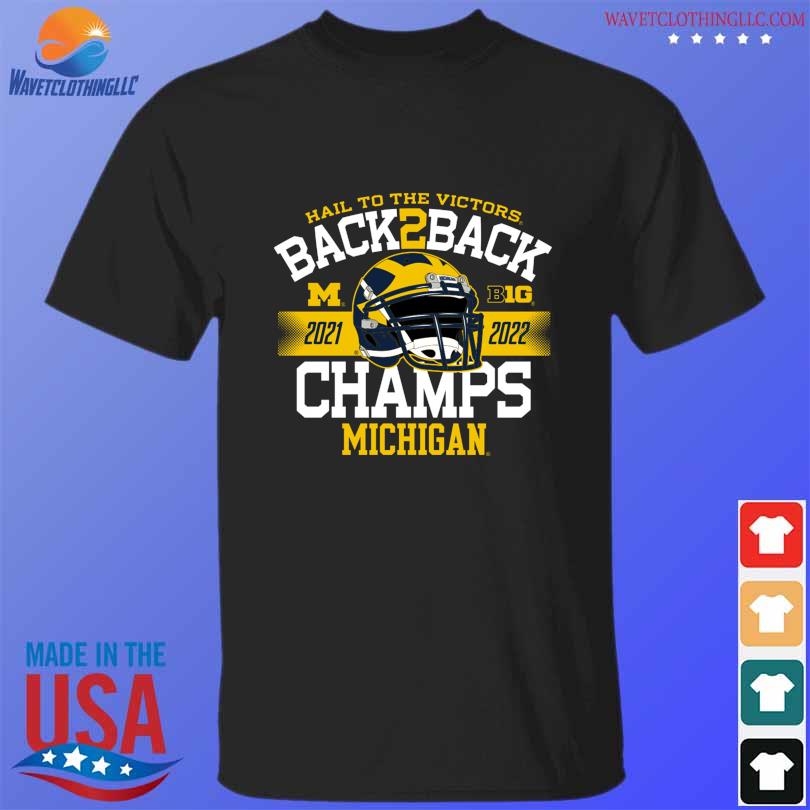 Blue 84 Navy Michigan Wolverines Back-To-Back Big Ten Football Conference Champions T-Shirt