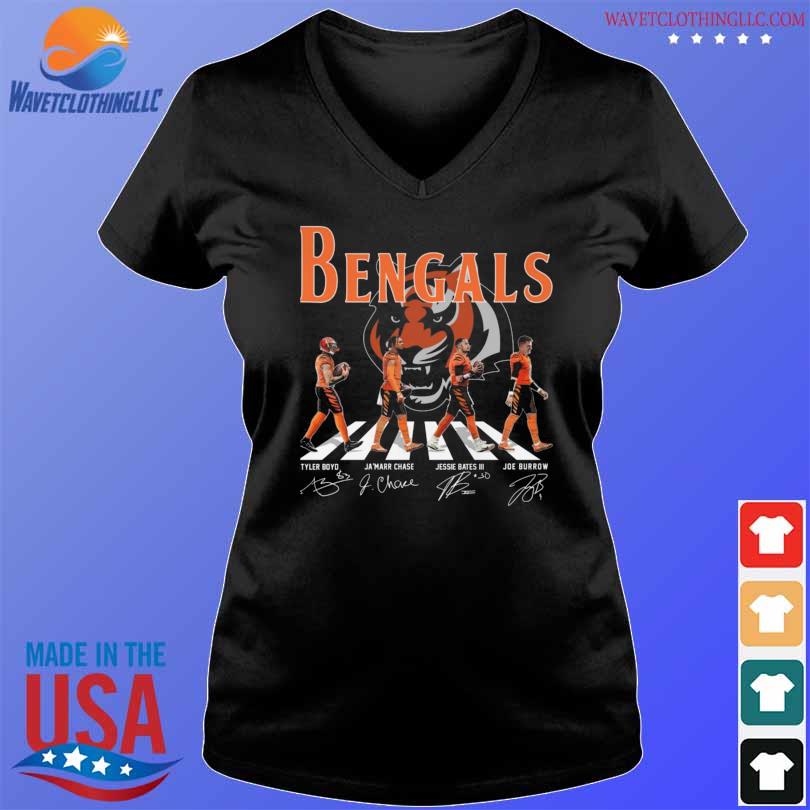 Cincinnati bengals abbey road tyler bdyd ja'marr chase signatures 2022  shirt, hoodie, sweater, long sleeve and tank top