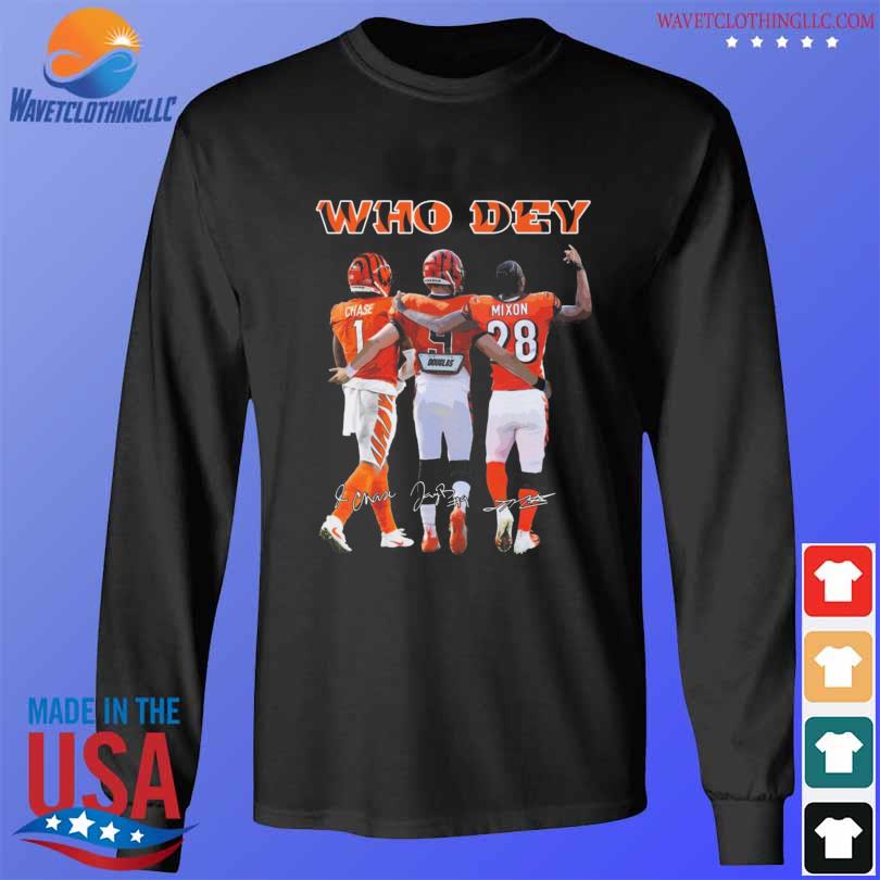 Who Dey Ja'Marr Chase Joe Burrow and Joe Mixon Cincinnati Bengals  signatures shirt, hoodie, sweater, long sleeve and tank top