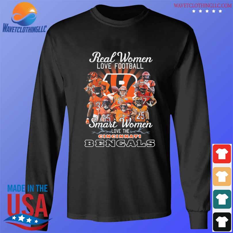 Cincinnati Bengals Real Women Love Baseball Smart Women Love The Cincinnati  Bengals Signatures 2023 Shirt - Bring Your Ideas, Thoughts And Imaginations  Into Reality Today