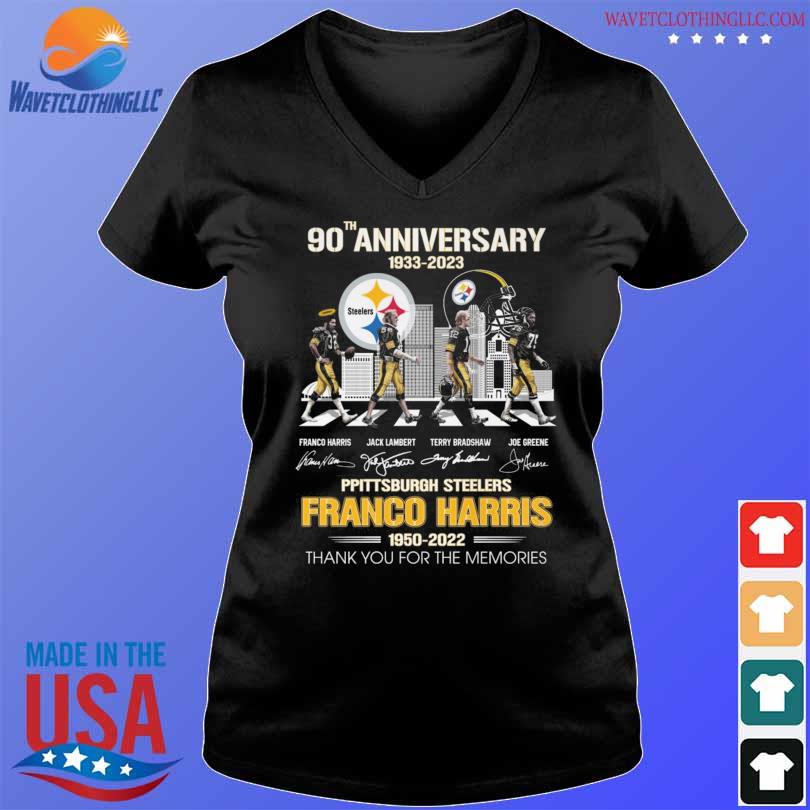 Pittsburgh steelers franco harris 1950 2022 thank you for the memories  signatures shirt, hoodie, longsleeve tee, sweater