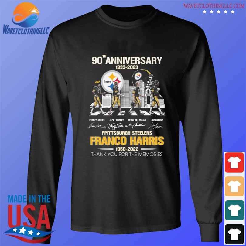 The Pittsburgh Steelers 90th anniversary 1933 2023 thank you for the  memories signatures Pittsburgh Steelers shirt, hoodie, sweater, long sleeve  and tank top