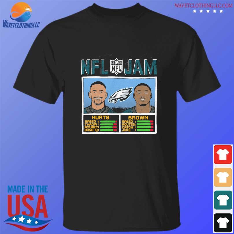 Christian McCaffrey AJ. Brown And Jalen Hurts Philadelphia Eagles Homage NFL  Jam shirt San Francisco 49ers Homage NFL Blitz Player Tri-Blend Shirt,  hoodie, sweater, long sleeve and tank top