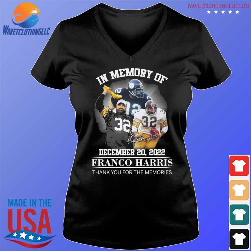 Pittsburgh steelers in memory of franco harris thank you for the memories  signature shirt, hoodie, longsleeve tee, sweater