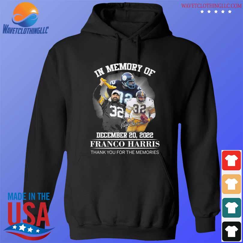 Pittsburgh steelers in memory of franco harris thank you for the memories  signature shirt, hoodie, longsleeve tee, sweater