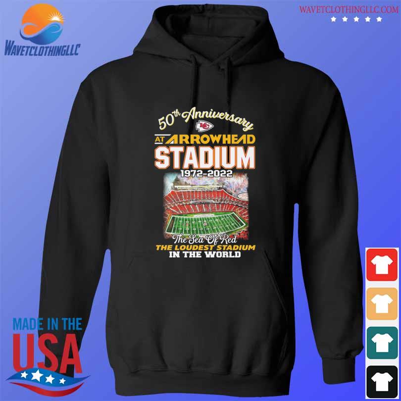 Kansas city Chiefs 50th anniversary at arrowhead stadium 1972 2022 the sea  of red shirt, hoodie, sweater, long sleeve and tank top