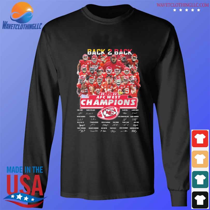 Official Kansas City Chiefs Back 2 Back 2022 AFC West Champions Signatures  shirt, hoodie, sweater, long sleeve and tank top