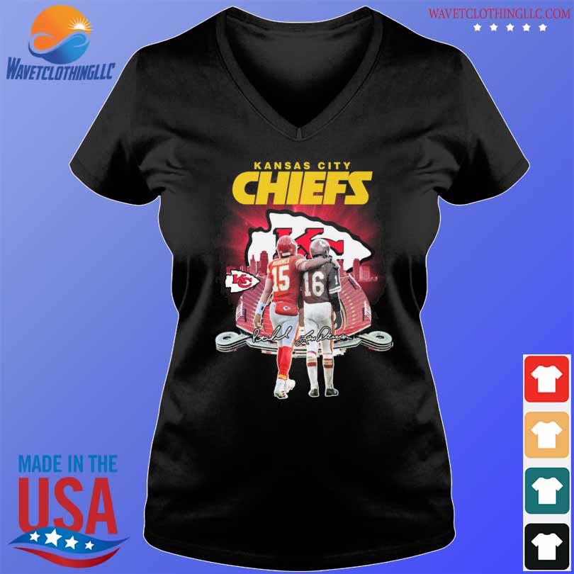 Patrick's Mahomes And Len Dawson Kansas City Chiefs Champions Signatures  2023 Shirt