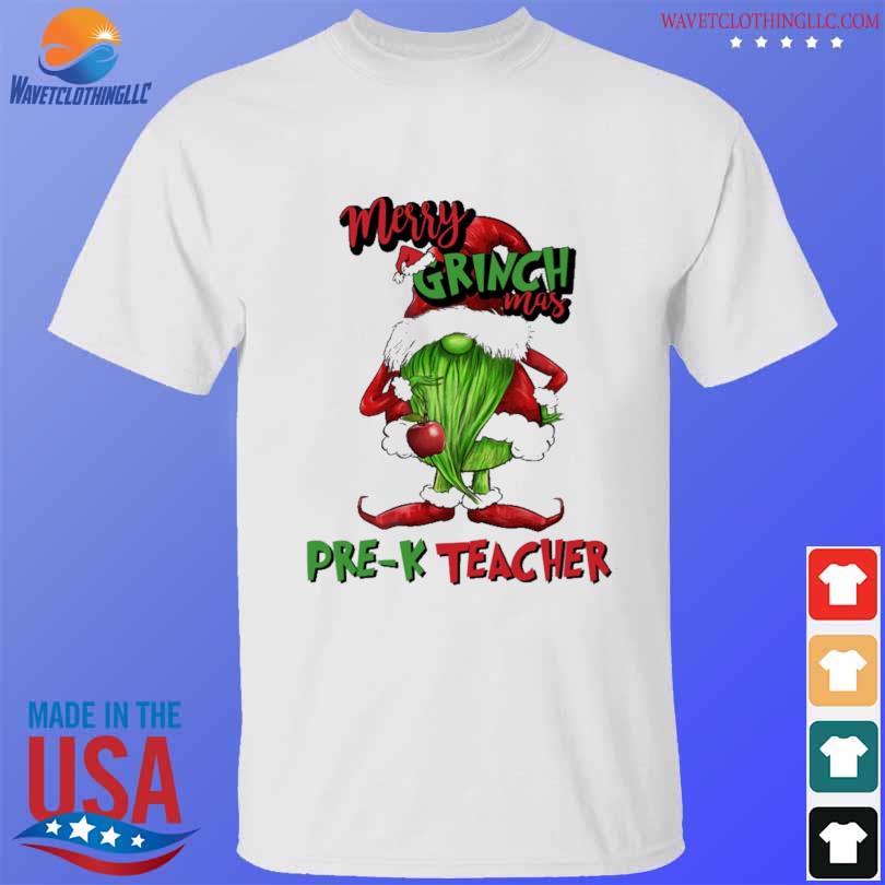 Merry Grinchmas Pre-K Teacher 2022 christmas sweater
