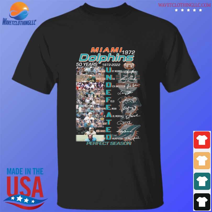 Miami Dolphins 1972 undefeated 17-0 signatures 2022 T-shirt