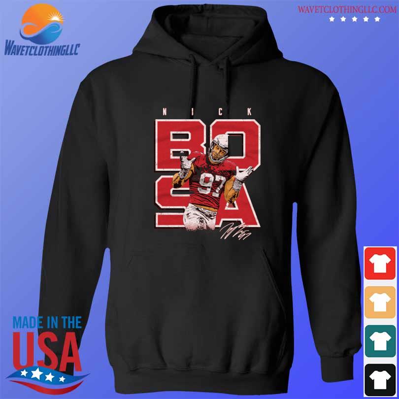 Nick Bosa San Francisco Shrugs WHT shirt, hoodie, sweater, long sleeve and  tank top