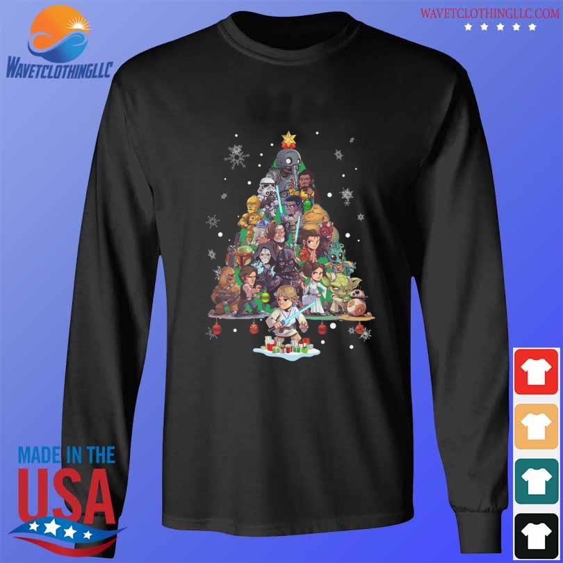 Official star wars chibi 2022 merry Christmas tree sweater longsleeve den