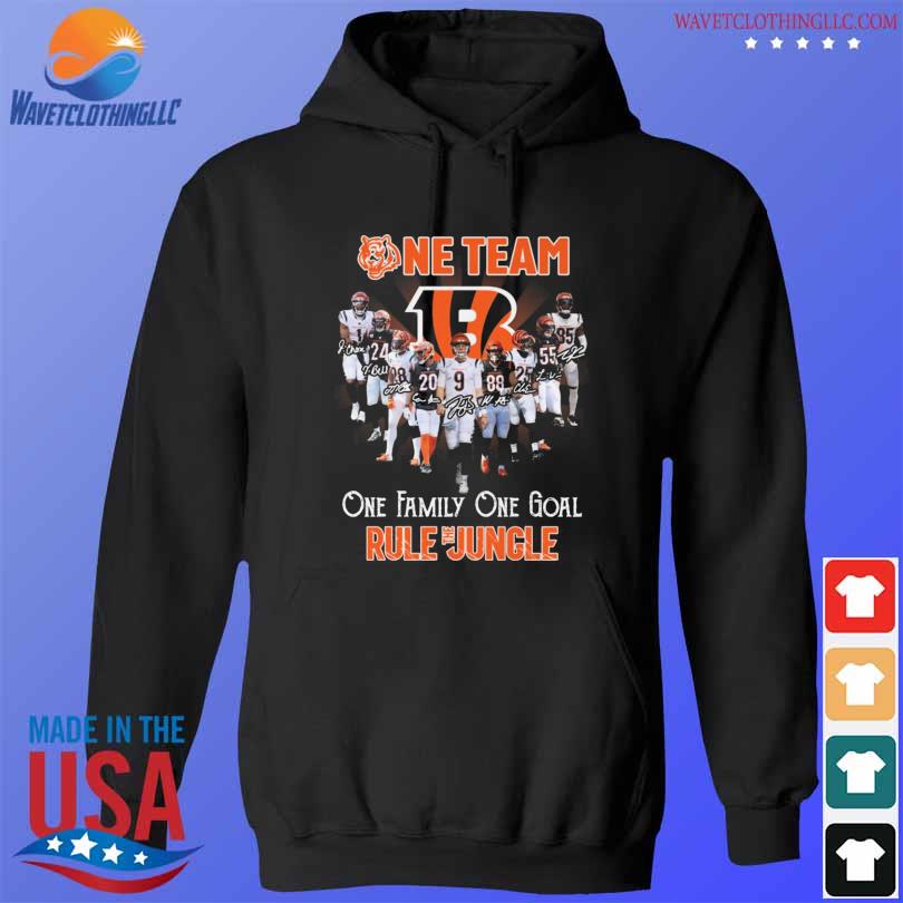 One Team One Family One Goal Rule The Jungle Cincinnati Bengals Signatures  Shirt, hoodie, sweater, long sleeve and tank top