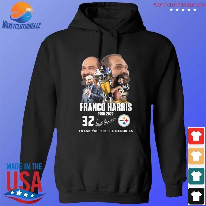 Pittsburgh steelers franco harris 1950 2022 thank you for the memories  signatures shirt, hoodie, longsleeve tee, sweater