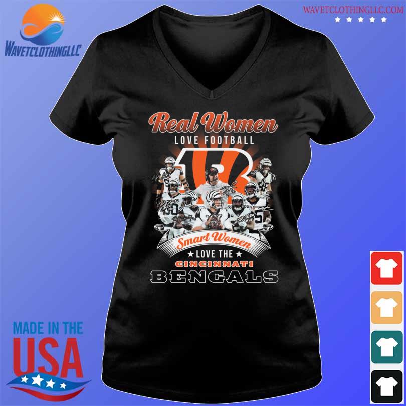 Official Real women love football smart women love the Cincinnati BEngals  signatures shirt, hoodie, sweater, long sleeve and tank top