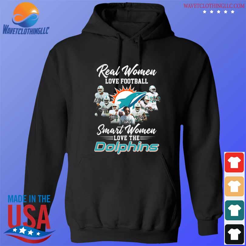 Real women love football smart women love the Miami Dolphins heart logo  gift shirt, hoodie, sweater, long sleeve and tank top