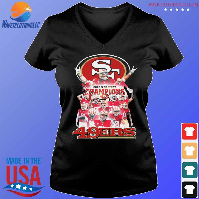 2022 NFC West Champions San Francisco 49ers team signatures shirt