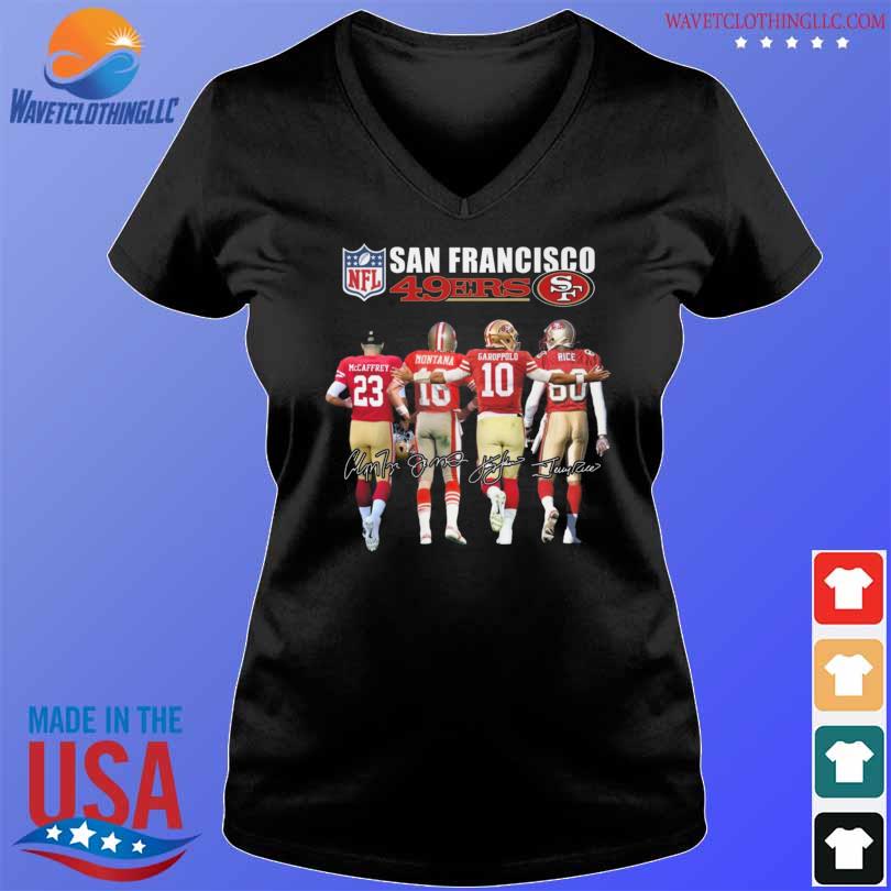 San Francisco 49ers 2023 NFL west champions Mccaffrey Montana signatures  shirt, hoodie, sweater, long sleeve and tank top