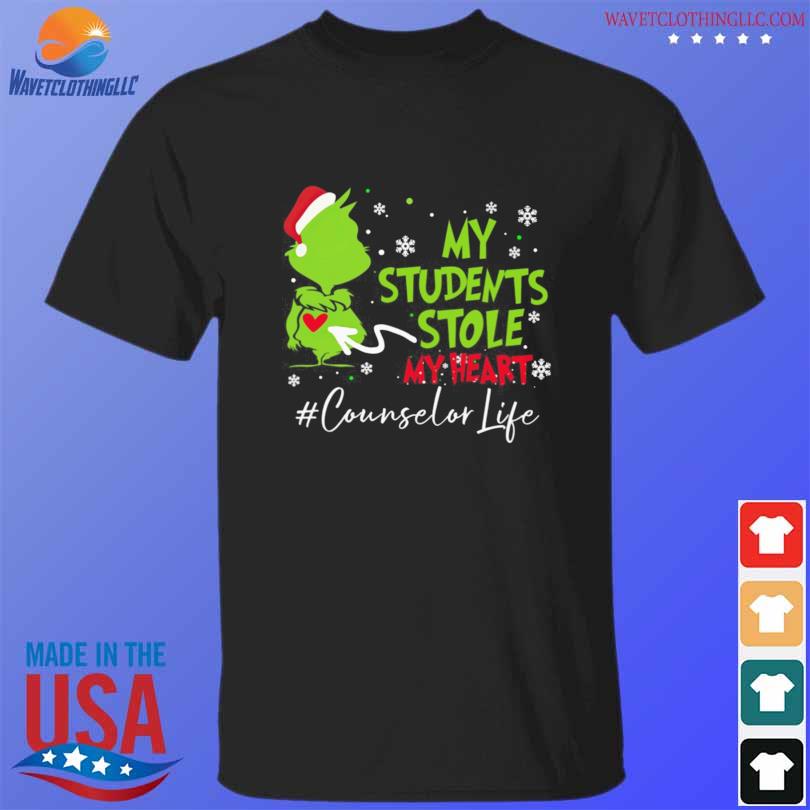 Santa grinch my students stole my heart counselor life Christmas sweater