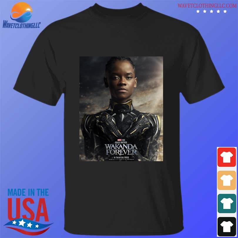 The first poster for shuri as black panther has been released wakanda forever marvel studios shirt