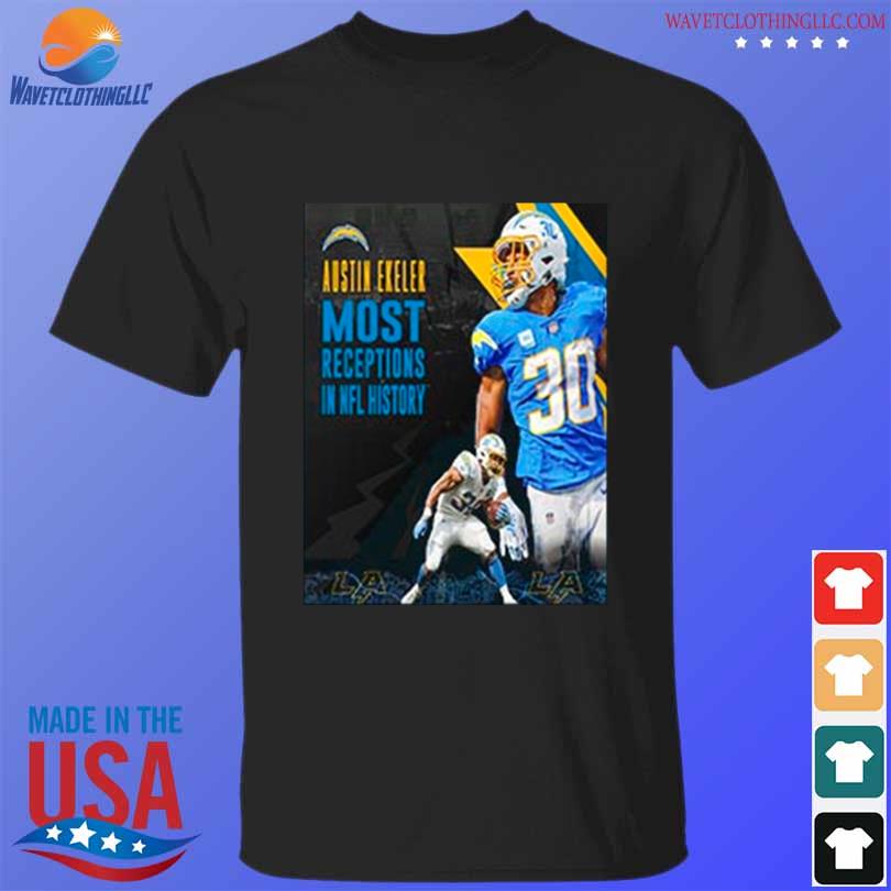 The los angeles chargers austin ekeler pro bowl vote most receptions in nfl shirt