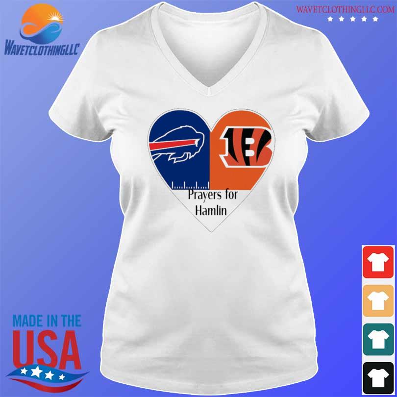 Heart Buffalo Bills And Cincinnati Bengals Prayers For Hamlin Shirt,  hoodie, sweater, long sleeve and tank top