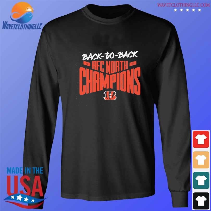 Cincinnati bengals back 2 back champs 2022 2023 afc north champs helmet  shirt, hoodie, sweater, long sleeve and tank top