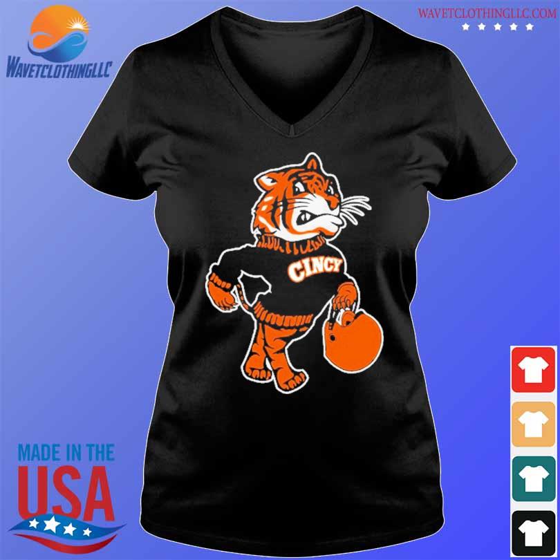 Cincinnati Bengals Vintage Fighting Mascot T-Shirt V-neck den