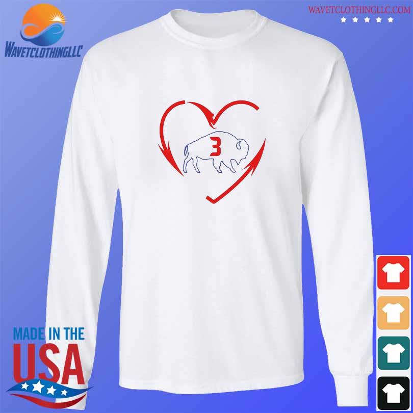 Heart Buffalo Bills #3 Damar Hamlin shirt,Sweater, Hoodie, And Long  Sleeved, Ladies, Tank Top