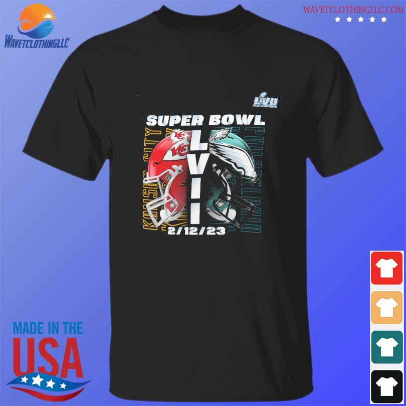 Kansas city Chiefs vs philadelphia eagles super bowl lvii matchup helmet  decals 2023 shirt, hoodie, sweater, long sleeve and tank top