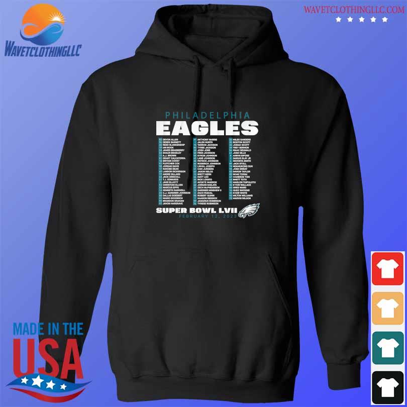 Philadelphia eagles super bowl lvii varsity roster February 12 2023 s hoodie den