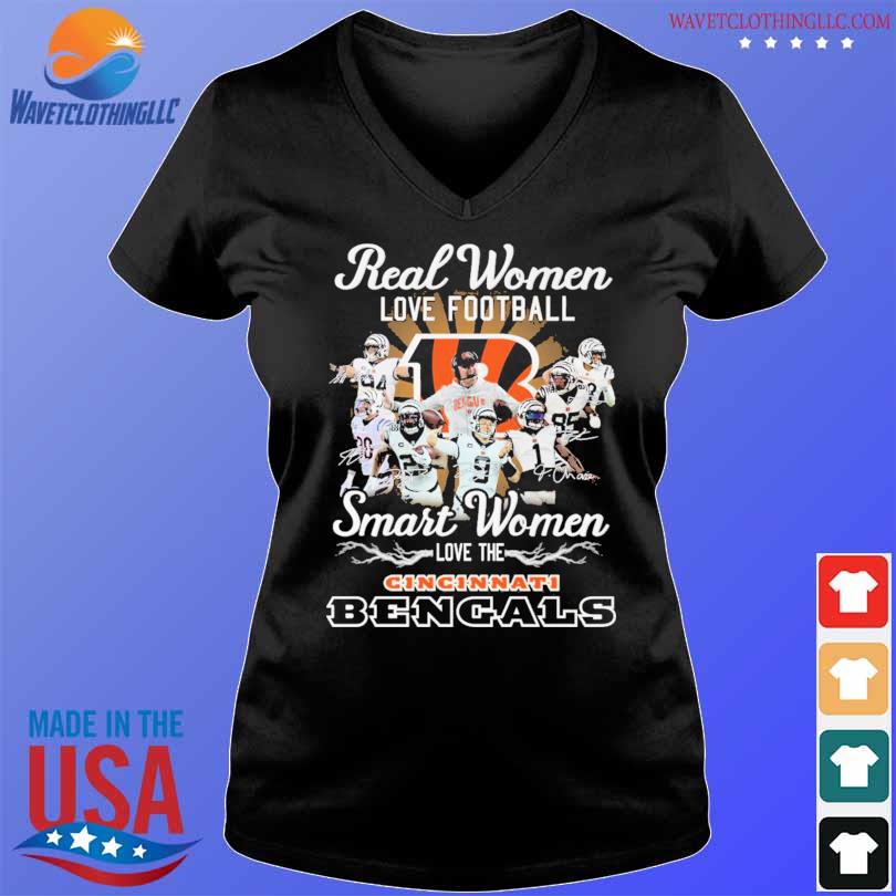 Official Real women love football smart women love the Cincinnati BEngals  signatures shirt, hoodie, sweater, long sleeve and tank top