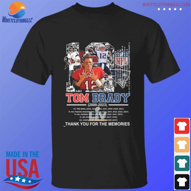 12 Tom Brady 2000 2022 Thank You For The Memories Signatures T-Shirt