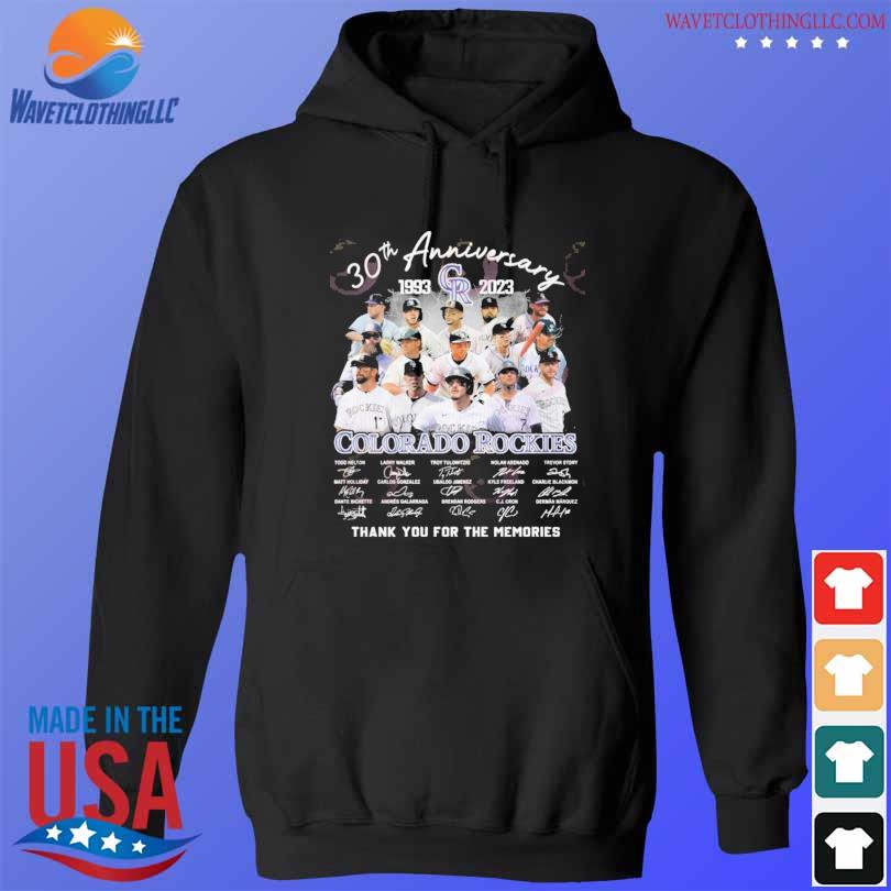 Colorado Rockies 30th Anniversary 1993 – 2023 thank you for the memories t- shirt, hoodie, sweater, long sleeve and tank top