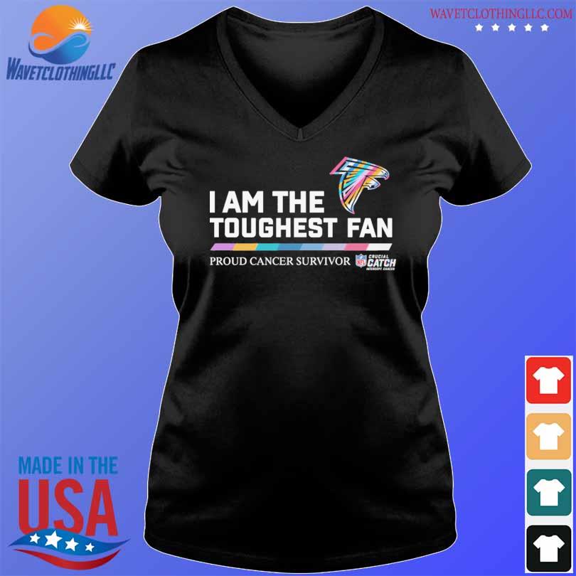 Atlanta Falcons I am the toughest fan proud cancer survivor crucial catch  intercept cancer shirt, hoodie, sweater, long sleeve and tank top