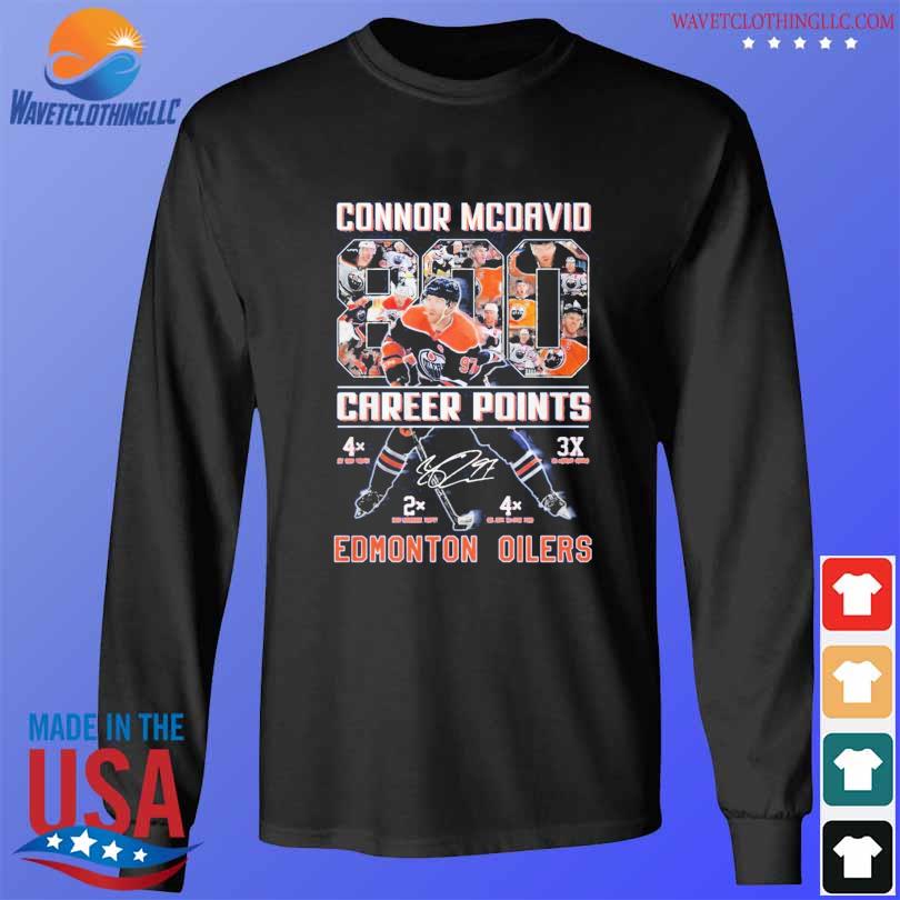 Connor Mcdavid Career Points Edmonton Oilers Shirt - Peanutstee
